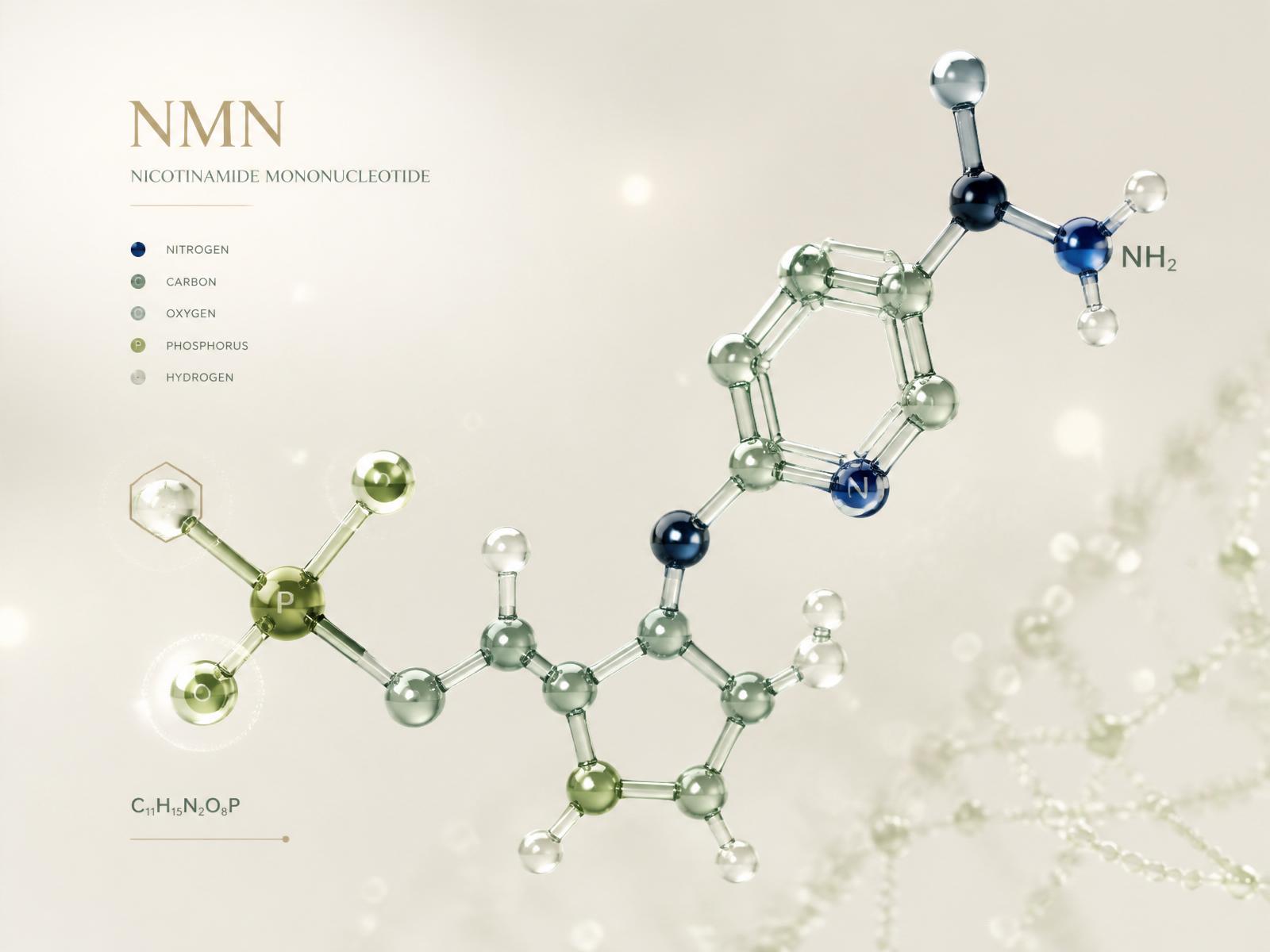 3D rendering of the NMN molecule